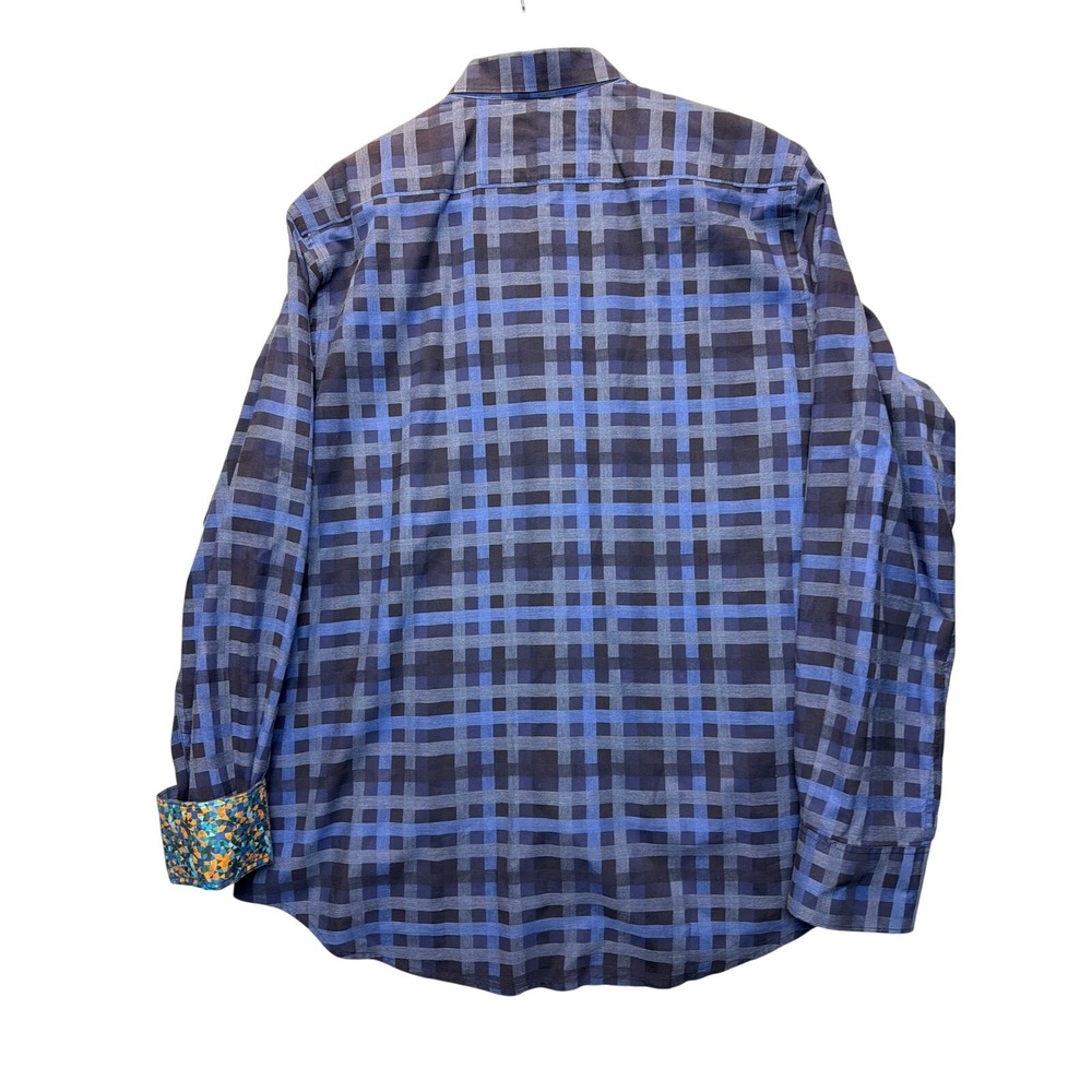 Robert Graham Mens Blue Plaid Long Sleeve Button Down Shirt Classic Fit 2TG 2XL‎ - Picture 3 of 10